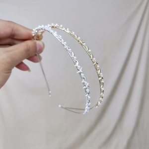 Star Moon Faux Artificial Pearl Thin Metal Headband For Women Girls Elegant Gold Silver Alloy Hair Hoop Fairy Style Hair Accessories