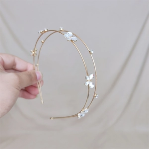 Cerchietto a Doppio Strato in Lega Stile Coreano Con Cuore Stella Fiore in Strass Elegante Accessorio per Capelli Donna Ragazza