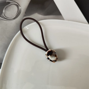 French tulip hair tie with tortoiseshell acetate bead and France Handmade gold engraving