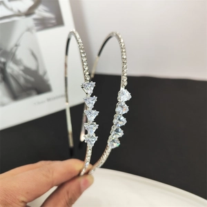 Korean Style Shiny Zirconia Thin Headband Elegant Rhinestone Hair Hoop For Women Daily Outing Face Wash Hair Accessories