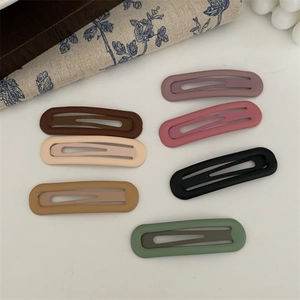 Einfache Matte Einfarbige Legierung Haarklammer Im Koreanischen Stil Für Damen Mädchen Geometrische BB Clip Mode Kopfschmuck