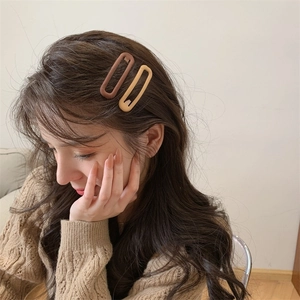 Minimalistisches Haarklammern-Set für Damen in Mattbraun und Beige-Tönen