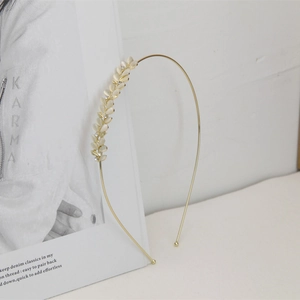 Alloy Golden Cat Eye Stone Leaf Headband Rhinestone Elegant Hair Hoop For Women Summer Fresh Style Hair Accessories