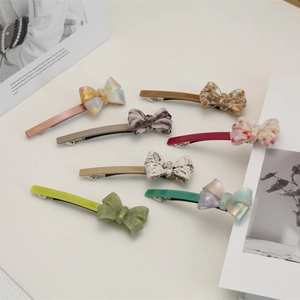 Barrette à Cheveux Nœud Papillon 3D Style Français En Acétate Élégant Fait à La Main Motif Marbré Accessoire Cheveux Pour Femmes