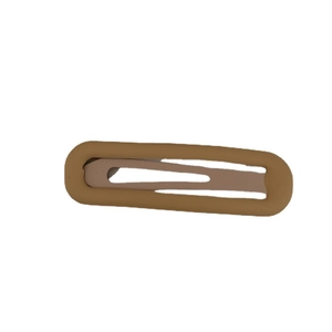 Minimalistische mattbraune rechteckige BB-Haarklammer für Damen mit Metallsockel