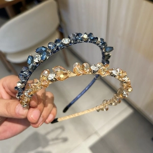 Serre-Tête de Luxe Fait Main en Cristal Artificiel et Strass pour Femme Élégant Scintillant Rembourré Accessoires de Coiffure Mode