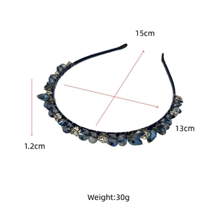 Dimensions du serre-tête en cristal étincelant avec 15cm de diamètre et 30g de poids