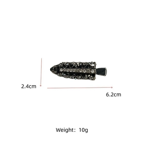 Detailed view of handmade crystal hair clip with 6.2cm length and 10g weight