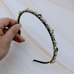 Elegant French Retro Rhinestone Headband Handmade Gold Wire Wrap Crystal Hair Hoop Fashion Hair Accessories For Women Party