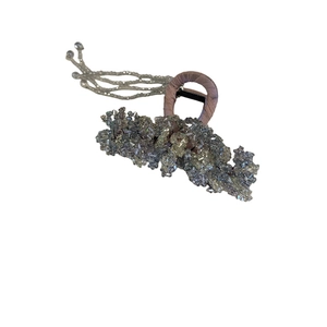 Elegant lavender crystal hair claw with iridescent beads and delicate side chain fringe