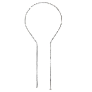 Chaîne à cheveux argentée avec strass et pompons fluides pour coiffures élégantes de femme