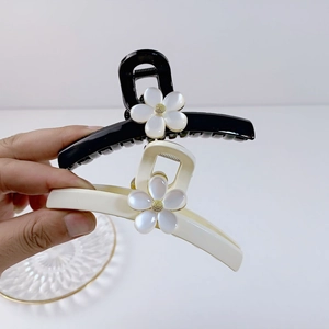 Grande Pince à Cheveux Fleur De Style Coréen Acrylique Pierre Œil De Chat élégante Pince Crabe Accessoires Cheveux Femme Coiffure
