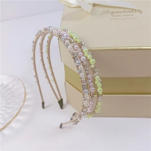 Elegante Cerchietto Sottile in Stile Coreano con Künstliche Perle e Strass Delicato Cerchietto Intrecciato per Donna Matrimonio Accessori