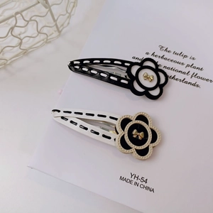 French Style Camellia Flower Hair Clip Elegant Bowknot Faux Leather Side Clip Sweet BB Clip For Women Girls Hair Accessories