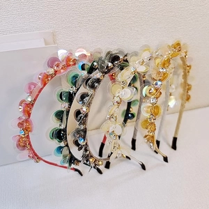 Cerchietto in Stile Coreano Macaron Con Paillettes E Strass Per Donna Estivo Sfumato In Acrilico Fascia Per Capelli Elegante Accessori
