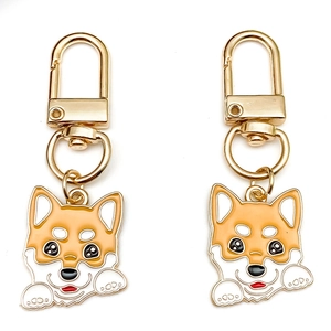 Cute Cartoon Dog Enamel Keychain Zinc Alloy Corgi Schnauzer Dalmatian Puppy Bag Charm Key Ring For Kids Women Backpack Pendant