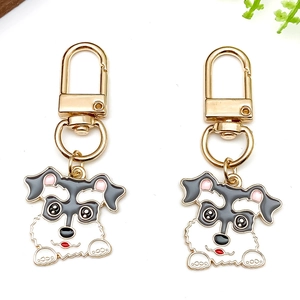 Cute Cartoon Dog Enamel Keychain Zinc Alloy Schnauzer Corgi Dalmatian Puppy Key Ring Backpack Pendant Gift For Women Men