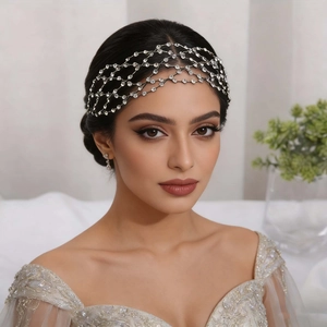 Elegante set sposa con fascia per capelli in strass e orecchini scintillanti