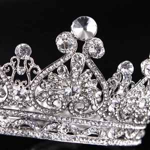 Detailed macro view of heart-shaped bridal crown with sparkling rhinestone inlays