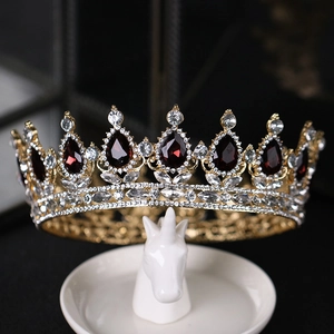 Couronne Baroque de Luxe Strass Tiare en Alliage de Cristal Coiffe pour Mariage Mariée Fête Femme Accessoires Cheveux