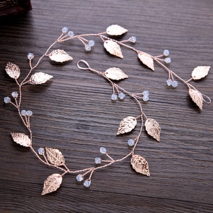 Handmade Bridal Hair Vine With Metal Leaf Design And Artificial Pearl Beads Elegant Wedding Party Hair Accessories For Women