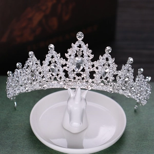 Vintage Baroque Rhinestone Bridal Tiara Crown Leaf Shape Alloy Headwear For Wedding Party Pageant Women Hair Accessories