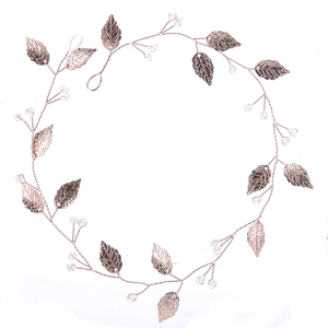 Rose gold bridal leaf headband with crystal beads for wedding and party accessories