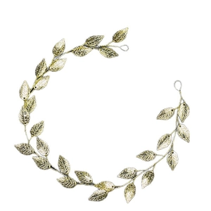 Elegant gold leaf laurel headband for bridal hair styling and formal wedding accessories