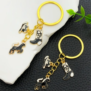 Vintage Western Cowboy Style Gold Keychain Set Enamel Cowboy Hat Boot Horse Charms Personal Gift Key Accessories For Men Women