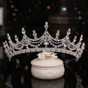Élégante Couronne de Mariée en Strass Alliage Argent Diadème pour Mariage Bal Anniversaire Femme Accessoires Cheveux
