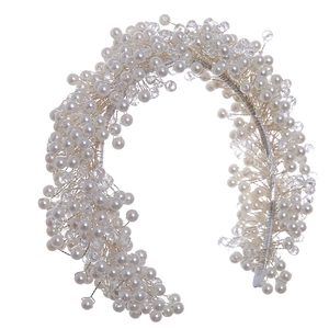 Handmade pearl and crystal headband for wedding bridal party luxury hair accessories