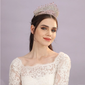 Couronne de Diadème de Mariée en Alliage de Luxe Strass Grand Bandeau de Concours en Cristal pour Mariage Fête Événement Formel Femme Bijoux de Cheveux