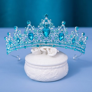 Baroque Rhinestone Crown Tiara For Bride Princess Alloy Crystal Wedding Birthday Party Hair Accessories Gold Silver