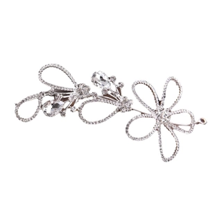 Exquisite bridal hairband with silver flower patterns and shimmering rhinestones decoration