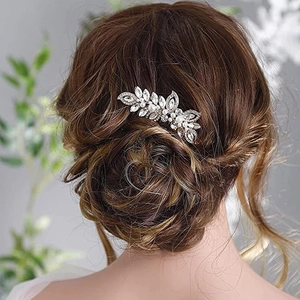 Peigne Barrette à Cheveux de Mariage Strass Künstliche Perle Alliage Feuille Floral Accessoires Cheveux Mariage Femme Bijoux Élégants
