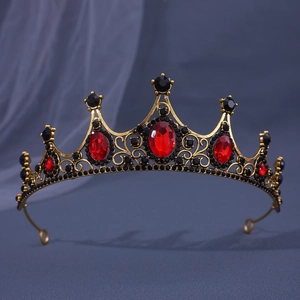 Vintage Barok Kroon Tiara Voor Vrouwen Goud Zilver Legering Strass Bruids Hoofddeksel Voor Huwelijk Feest Verjaardag Sieraden