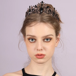 Luxury Alloy Rhinestone Bridal Crown Tiara For Women Retro Crystal Wedding Pageant Party Headpiece Fashion Jewelry Accessory