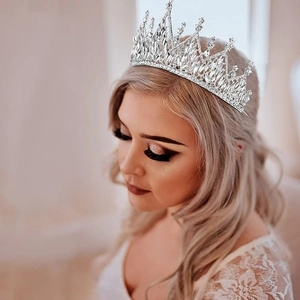 Luxus Legierung Strass Braut Krone Tiara Marquise Kristall Hochzeit Kopfschmuck Für Damen Festzug Party Haarschmuck