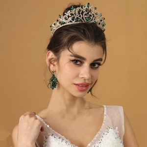 Luxury Baroque Bridal Tiara Alloy Rhinestone Princess Crown For Wedding Party Elegant Heart Pattern Women Hair Accessories
