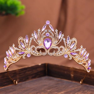 Baroque Vintage Rhinestone Luxurious Bridal Crown Tiara For Wedding Princess Hair Accessories Alloy Crystal Headpiece