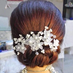 Forcina per Capelli a U con Fiori di Künstliche Perle Fatti a Mano Matrimonio Resina Floreale Stick Capelli Minimalista Donna Gioielli