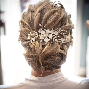 Handgefertigt Braut Haarkamm Mit Imitationsperlen Strass Blumen Design Legierung Haarschmuck Für Hochzeit Party Damen Schmuck