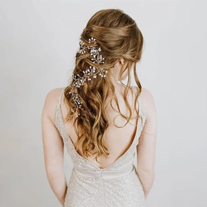 Vigne de Cheveux Mariage Fait Main Künstliche Perle Cristal Coiffe Mariée Or Argent Fil Alliage Accessoires Cheveux Floraux Femmes