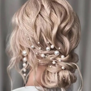 Pics à Cheveux en Künstliche Perles Élégants pour Mariage Mariée Alliage Épingles à Cheveux en U Or Argent Or Rose Accessoires Cheveux Bijoux Femme