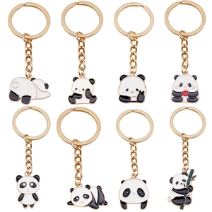 Cute Cartoon Panda Keychain Zinc Alloy Enamel Animal Pendant Key Ring For Bags Backpacks Women Girls Fashion Jewelry Gift