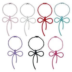 Bowknot Alloy Painted Keychain Charm DIY Creative Ball Chain Pendant For Backpack Phone Case Women Decorative Accessories