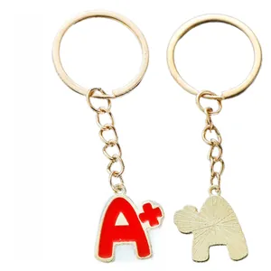 Detailed front and back view of A+ graduation keychain with red enamel and gold texture