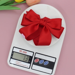 Pince à cheveux nœud en ruban de satin rouge pour filles, accessoire léger de 13g
