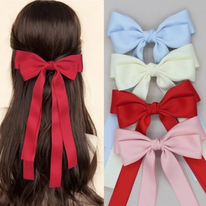 Pince à Cheveux Grand Noeud en Ruban de Satin pour Femmes Élégant Épingle à Cheveux Surdimensionnée Accessoires de Coiffure