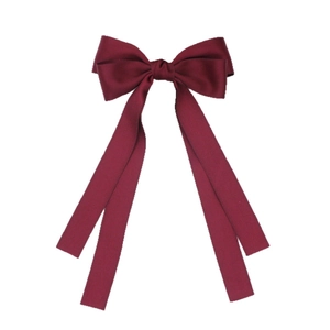 Barrette à cheveux avec nœud papillon bordeaux et longs rubans élégants